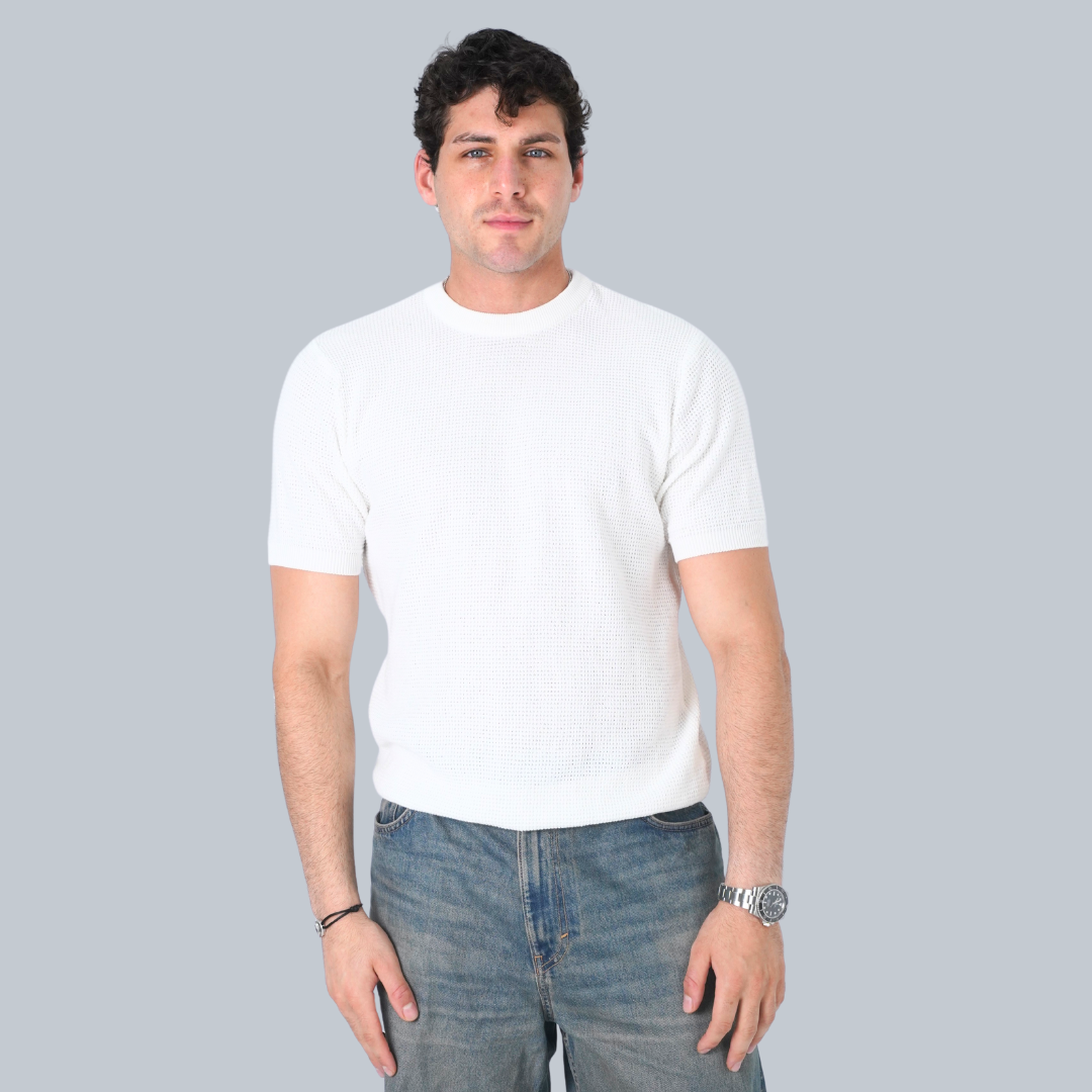 OFF-WHITE PREMIUM knitted COTTON T-SHIRT
