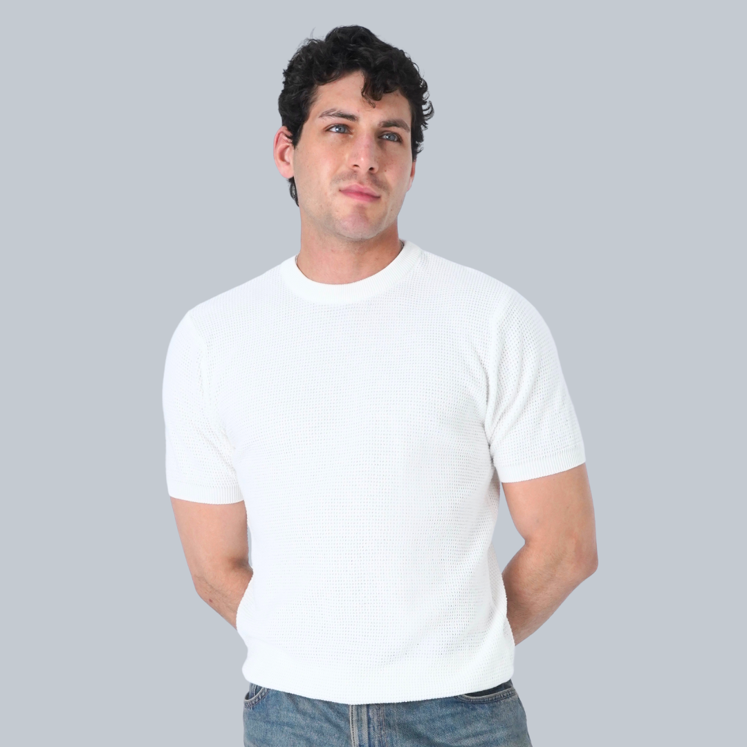 OFF-WHITE PREMIUM knitted COTTON T-SHIRT