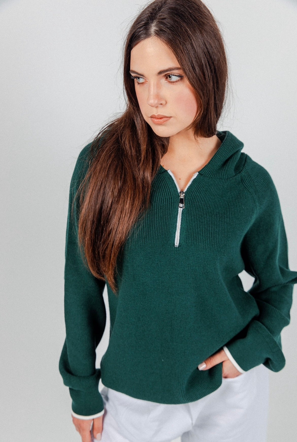 Teal Green James Knitted Overhead