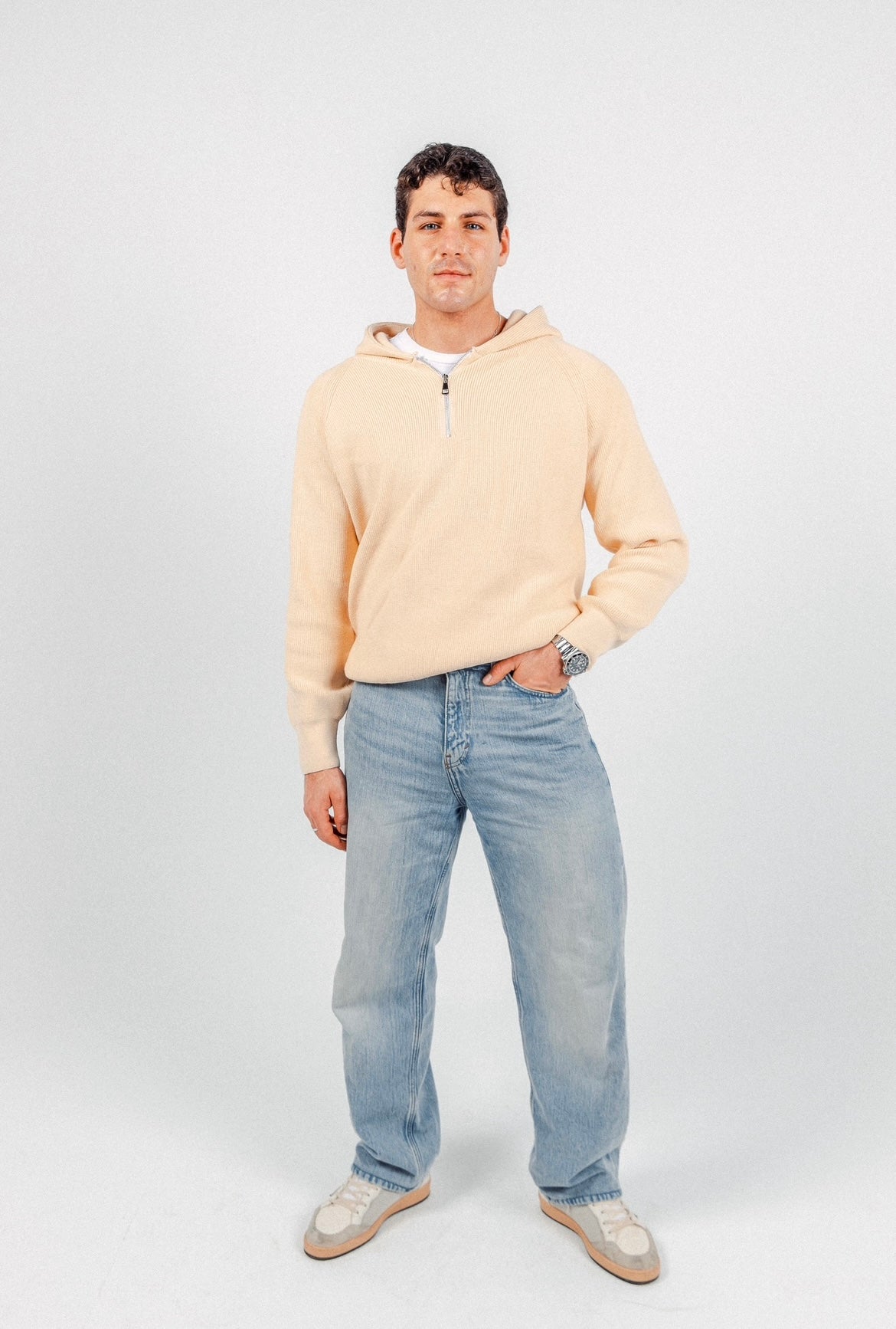 Beige James Knitted Overhead