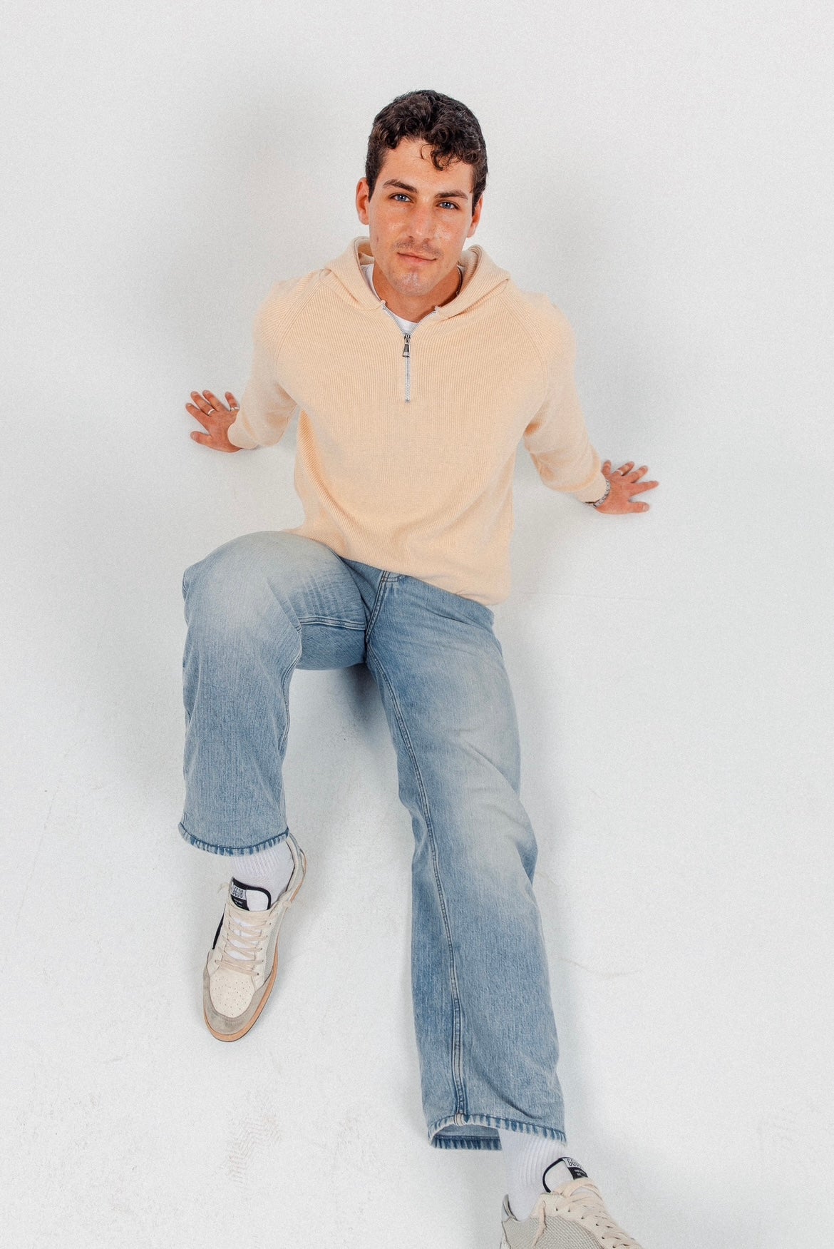 Beige James Knitted Overhead