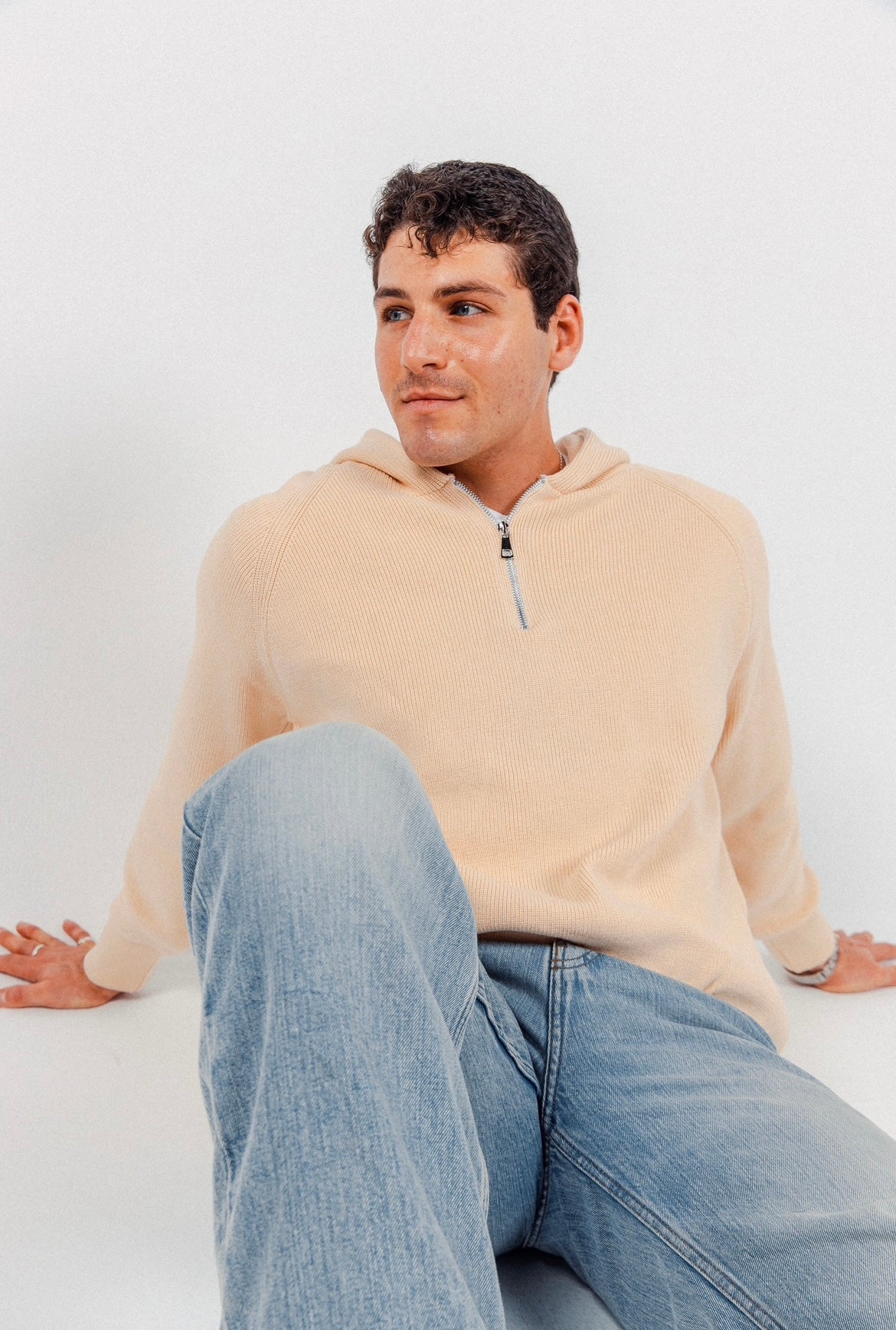 Beige James Knitted Overhead