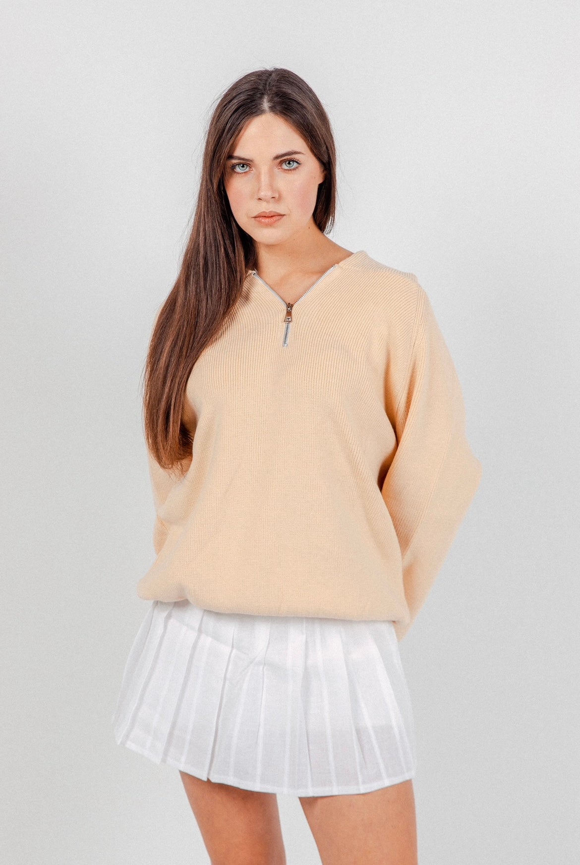 Beige James Knitted Overhead