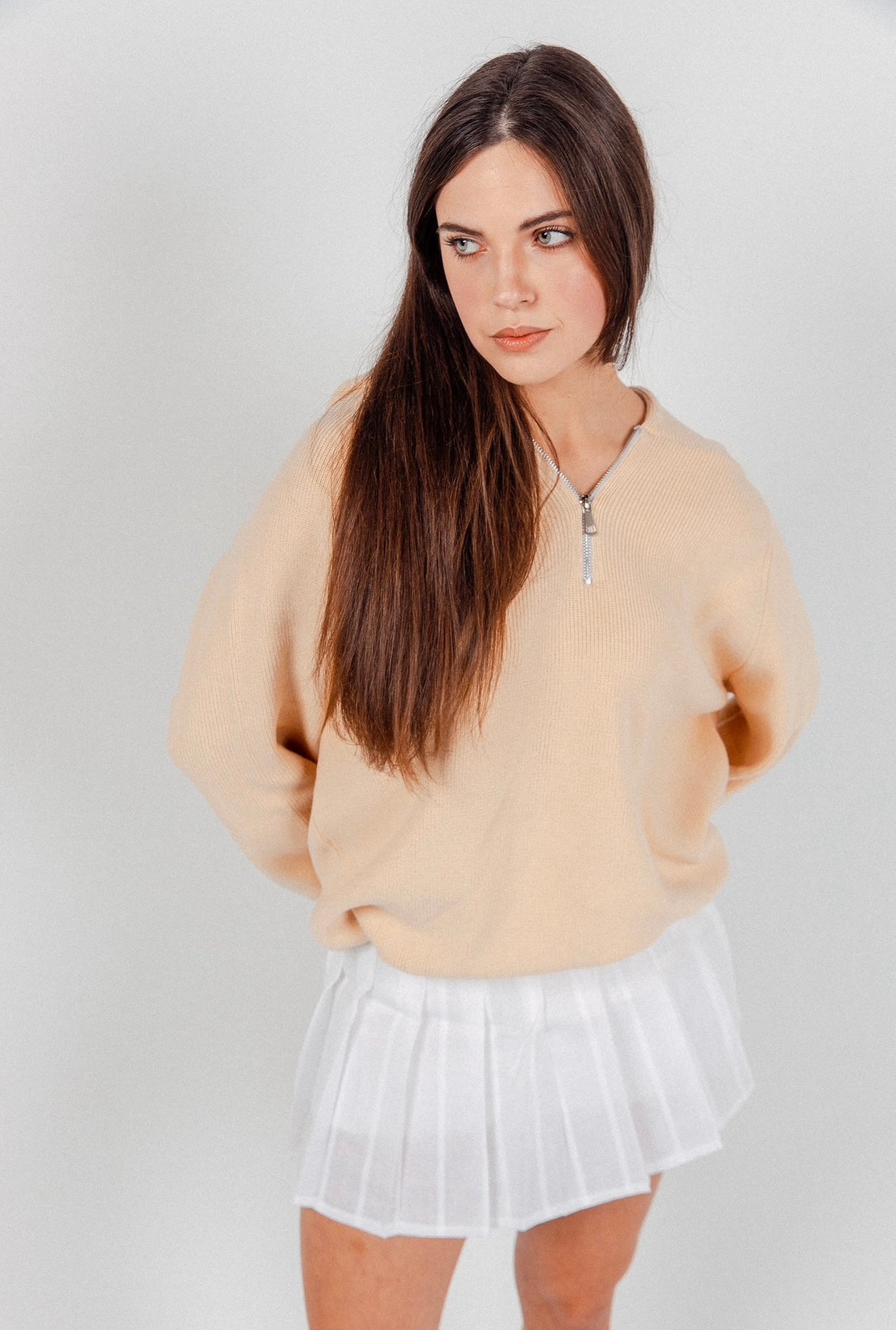 Beige James Knitted Overhead