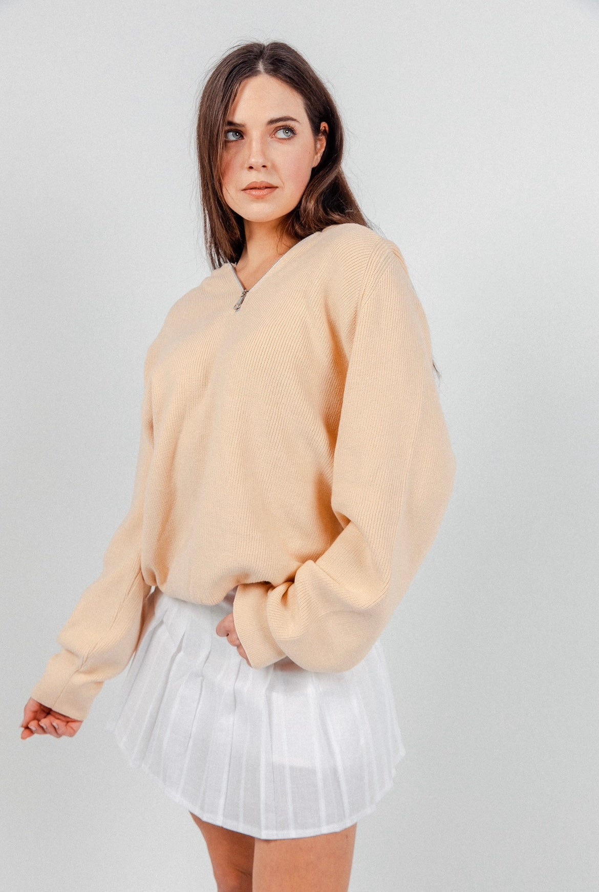 Beige James Knitted Overhead